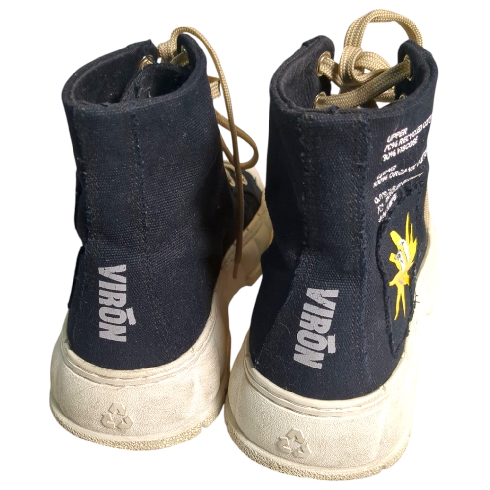 Virón 1982 Pepo Boots Sneakers / Canvas Patch HighTop SZ 8 US - Picture 5 of 8
